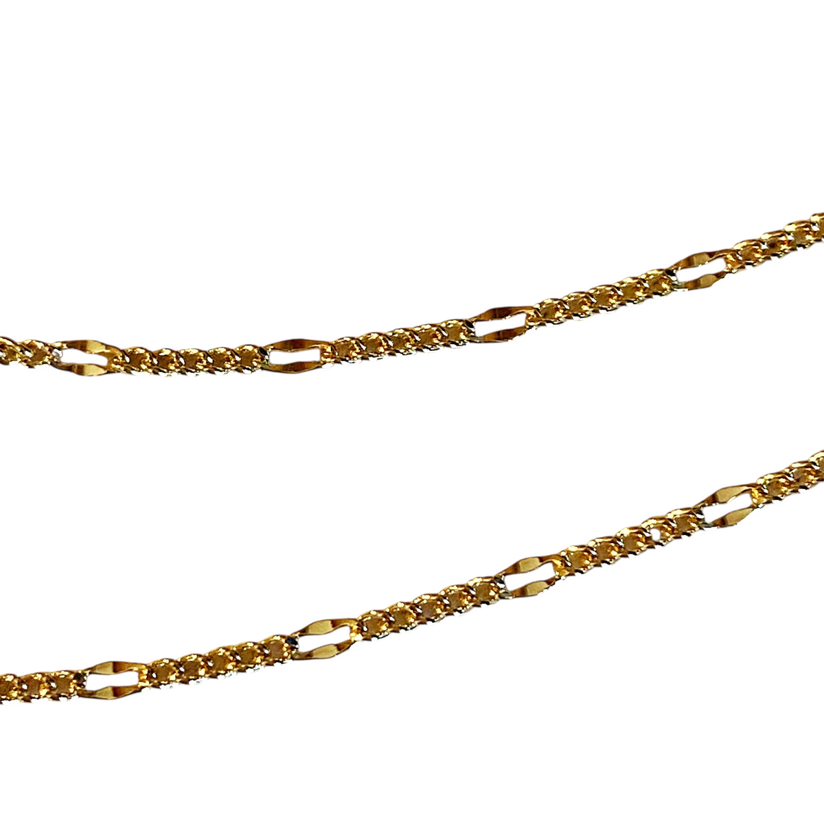 Figaro Battuta Chain Necklace in 18K gold-filled, view 5