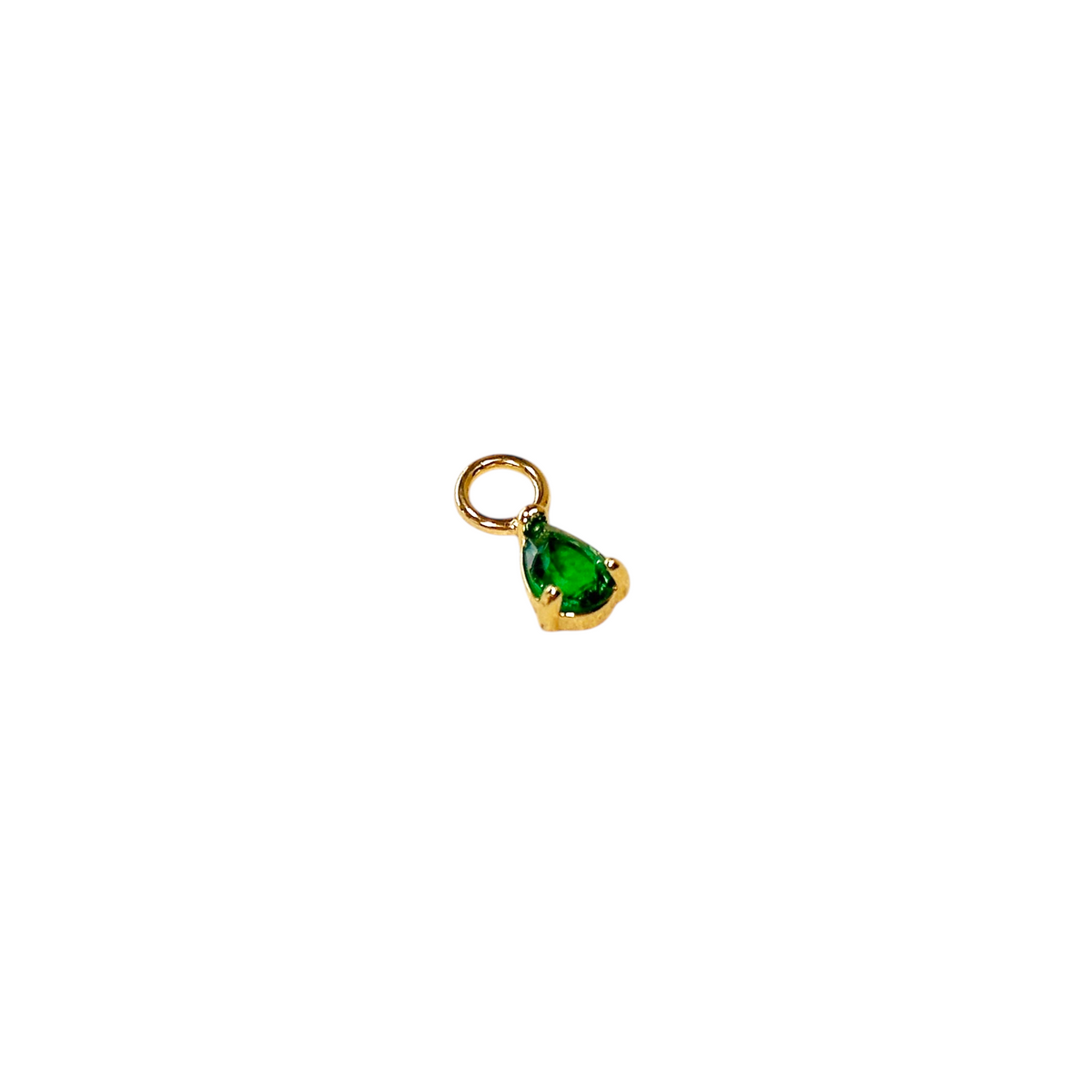 Petite Teardrop CZ Charm in 18K gold-filled, view 7