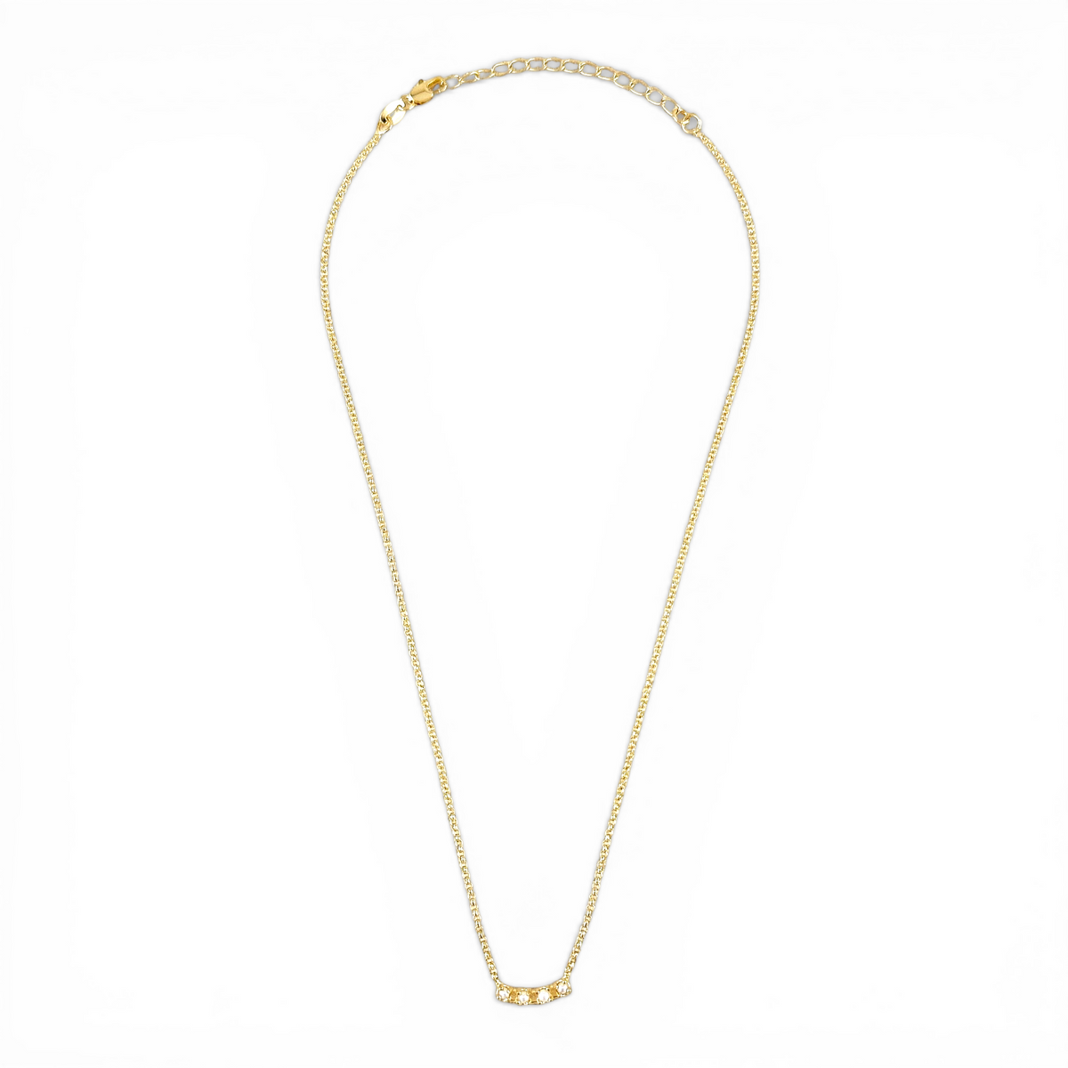 Freshwater Pearls Curved Bar Necklace in 18K gold-filled, view 4