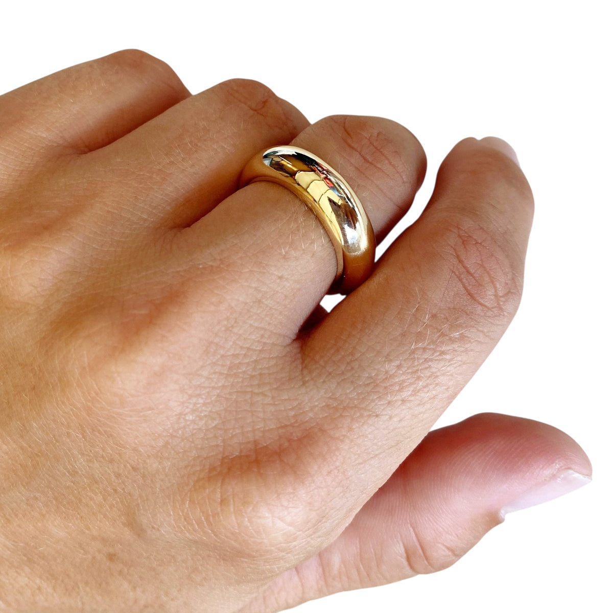 Bold Rounded Band Ring in 18K gold-filled, view 3