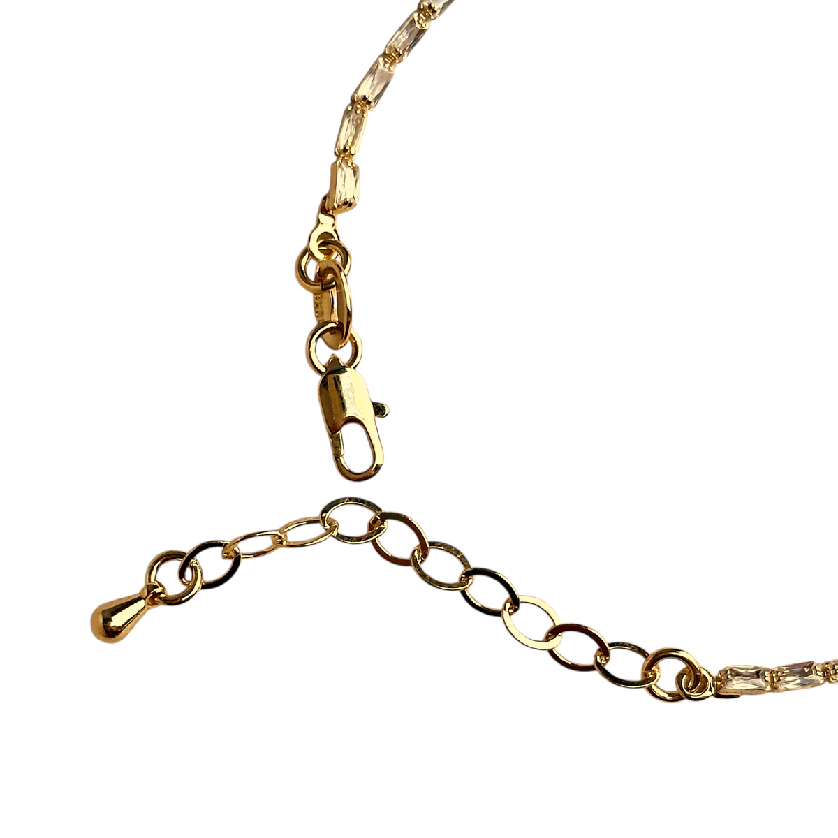 Baguette CZ 1.5mm Riviera Bracelet in 18K gold-filled, view 6