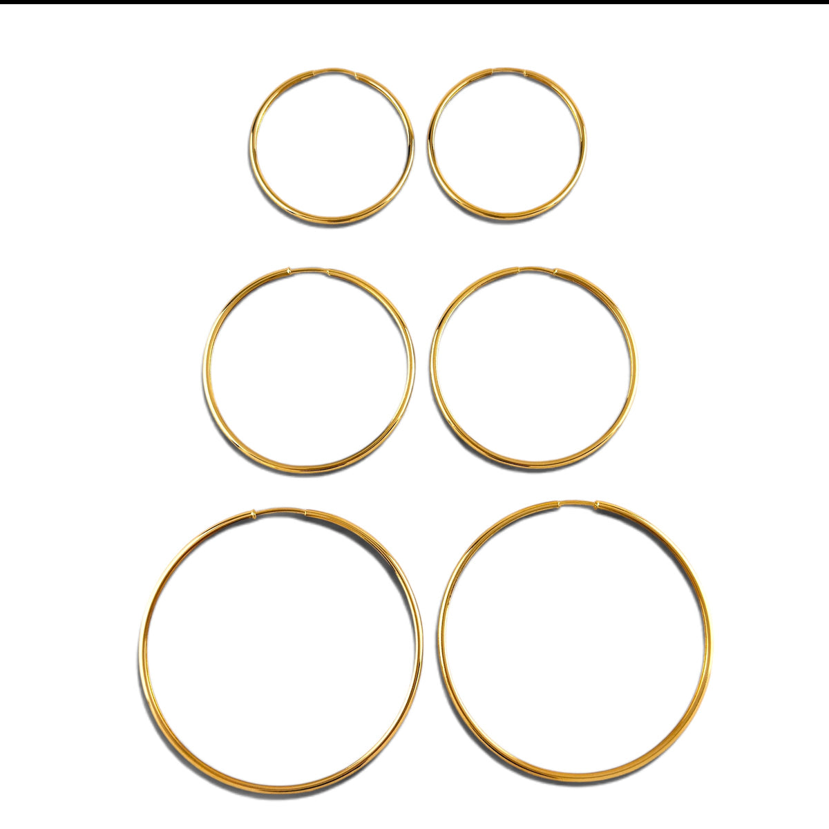 Continuous Hoop 40mm Earrings in 18K gold-filled, view 3
