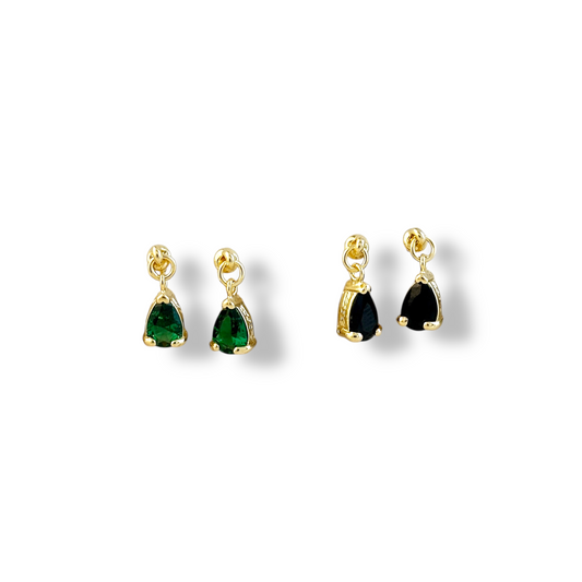 12mm Teardrop CZ Drop 18k Gold Filled Earrings