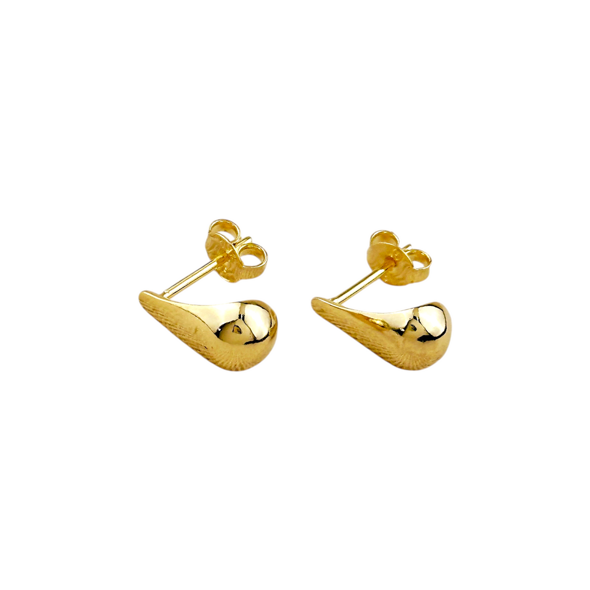 Teardrop 12mm Stud Earrings in 18K gold-filled, view 2