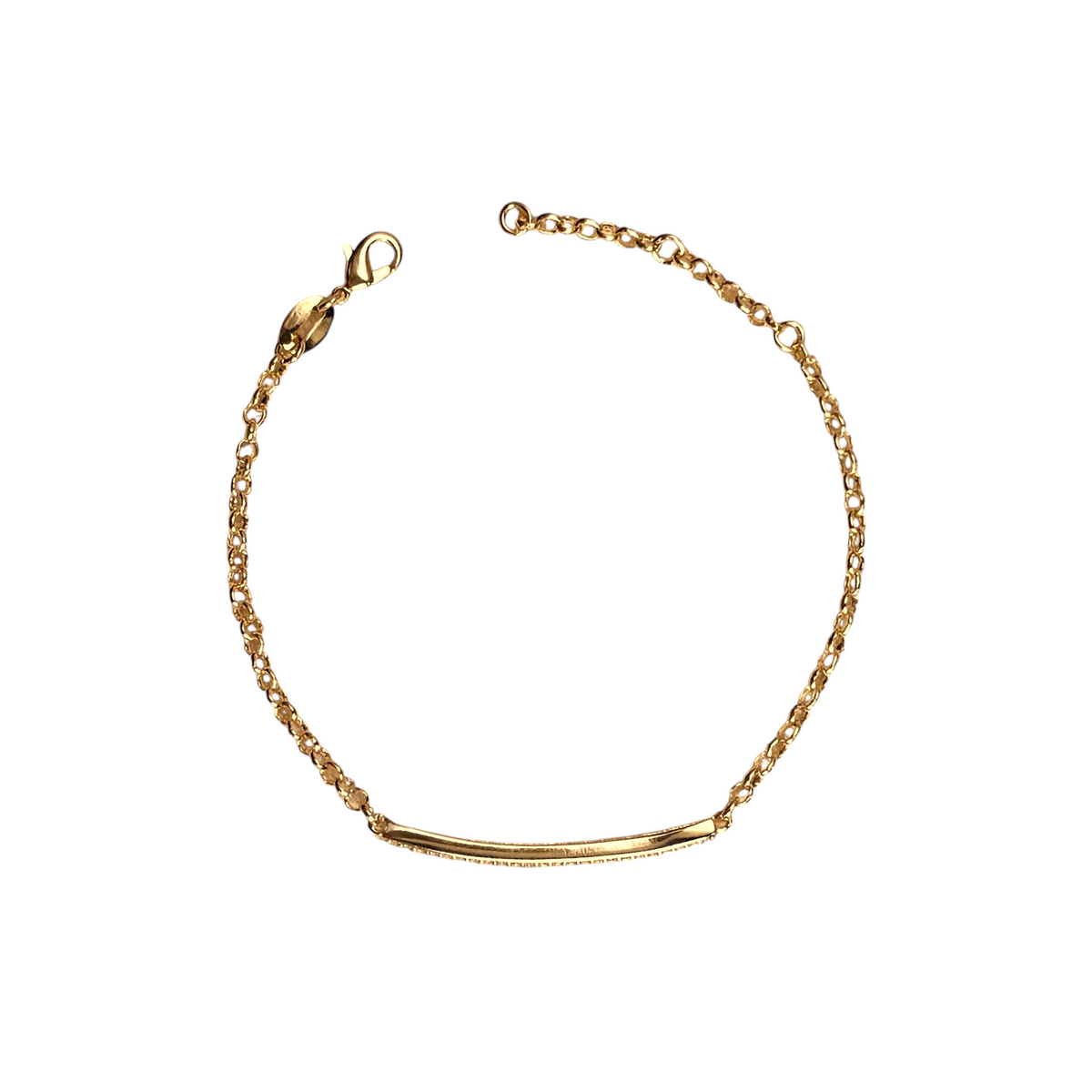 CZ Bar Rolo Chain Bracelet in 18K gold-filled, view 4
