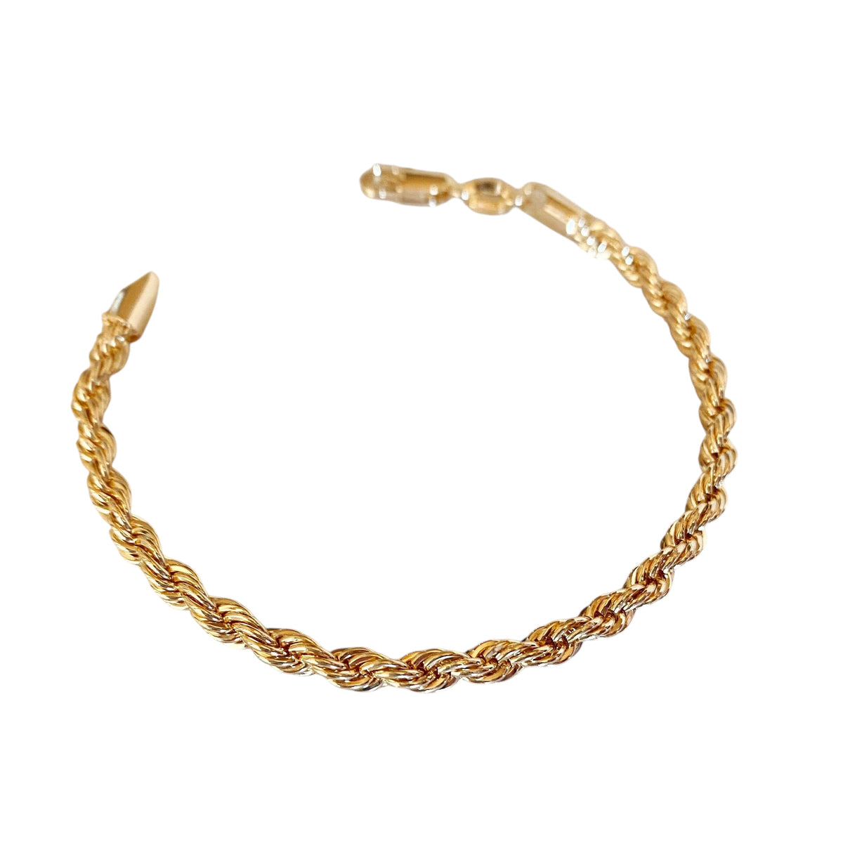 Rope Chain 4mm Bracelet in 18K gold-filled, view 2