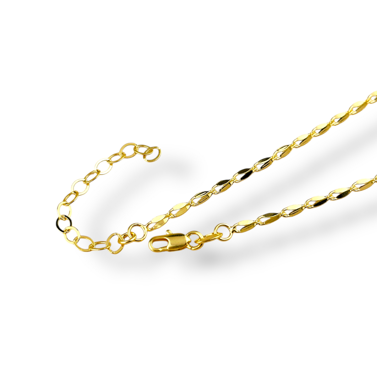 Flat Oval Link Chain 3mm Necklace in 18K gold-filled, view 7