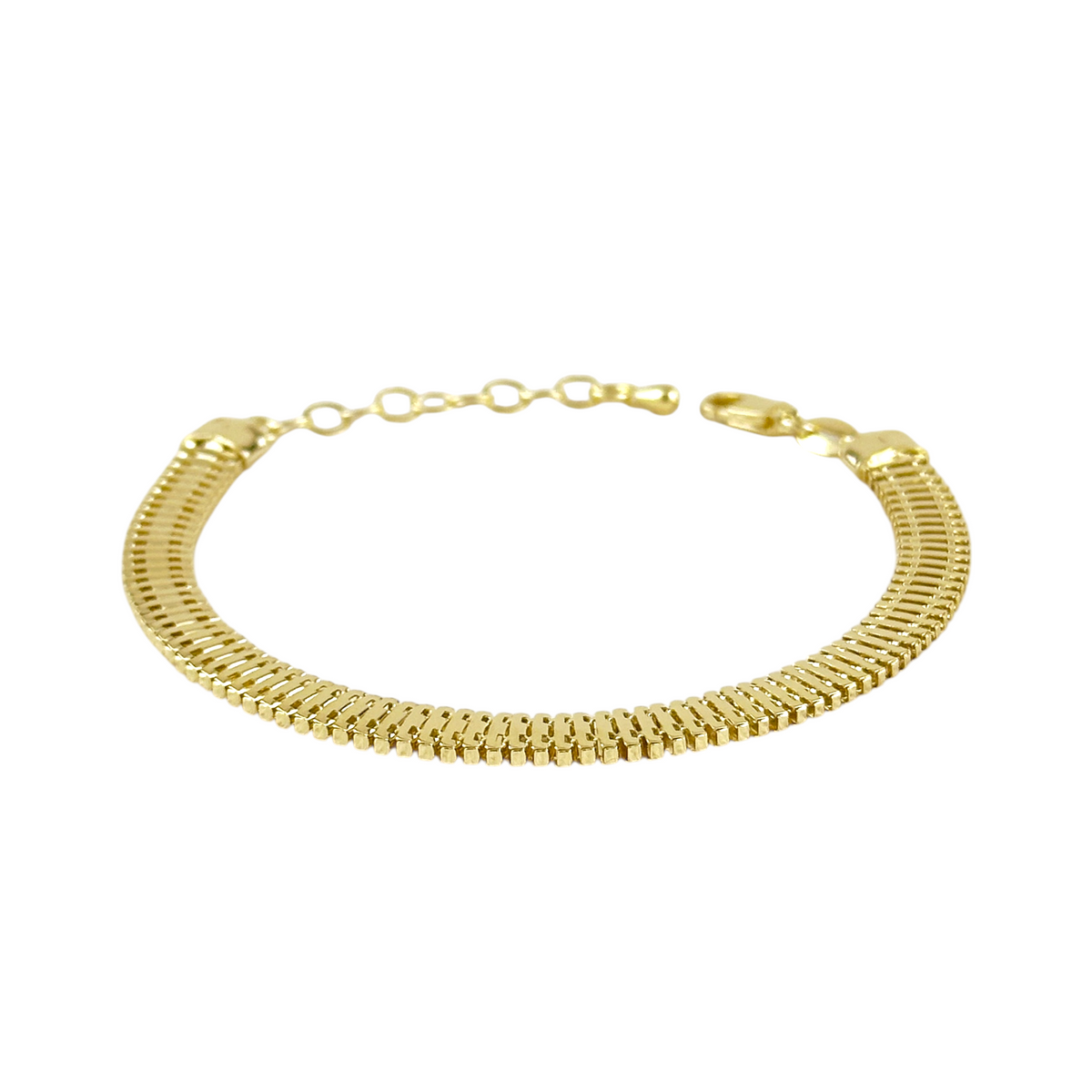 Square Snake Chain 6mm Bracelet in 18K gold-filled, view 2