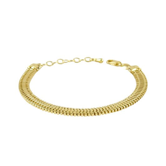 6mm Square Snake Chain 18K Gold Filled Bracelet