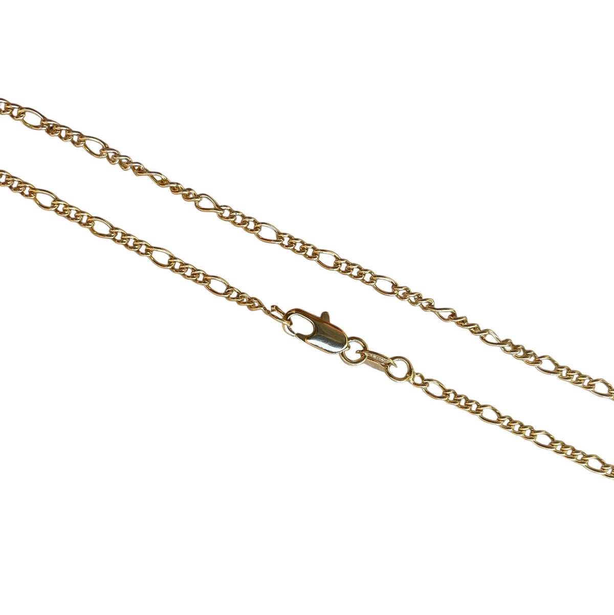 Rounded Figaro Link Chain 2mm Necklace in 18K gold-filled, view 2