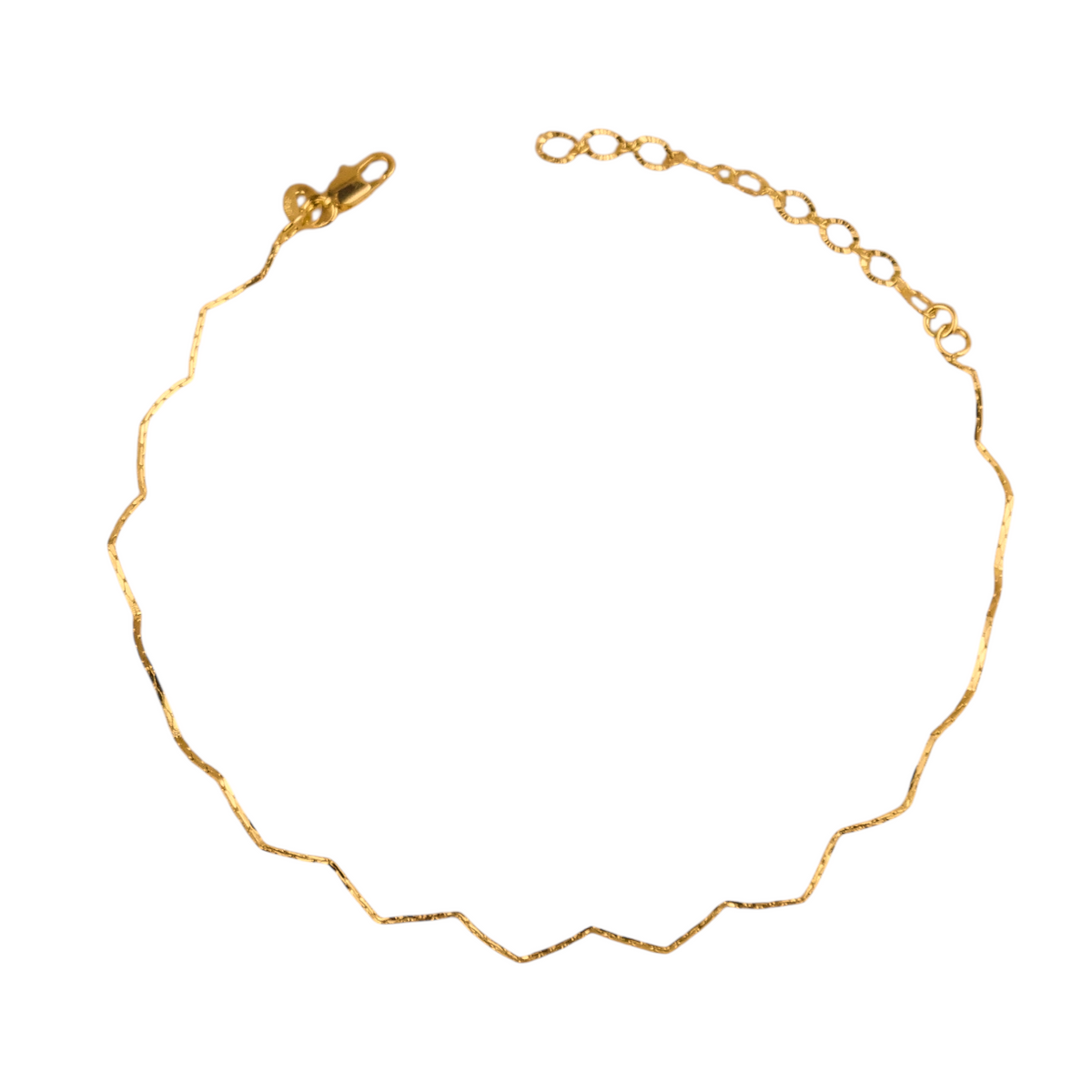 Zig Zag Chain 1mm Anklet in 18K gold-filled