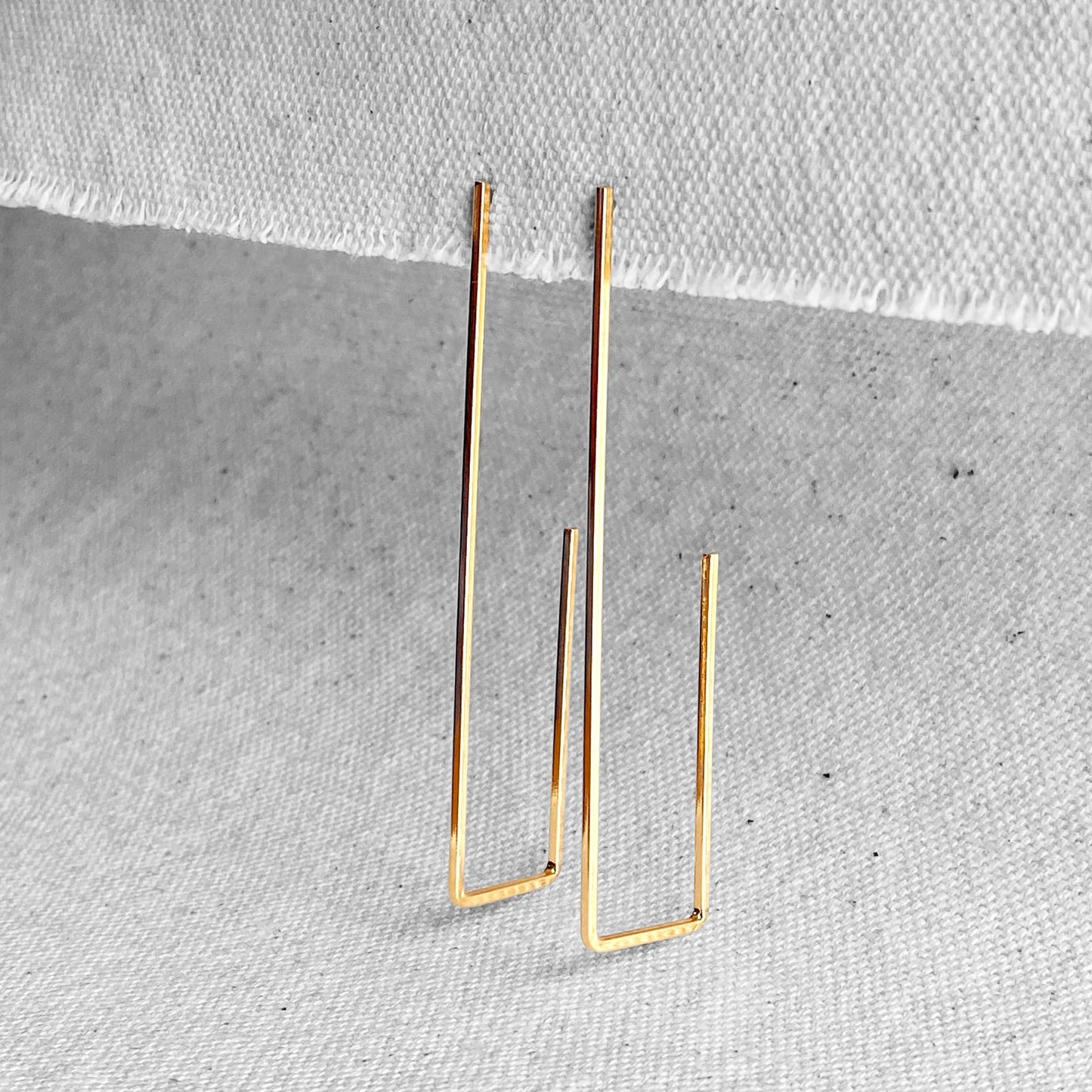Rectangular Open Hoop 18k Gold Filled Earrings
