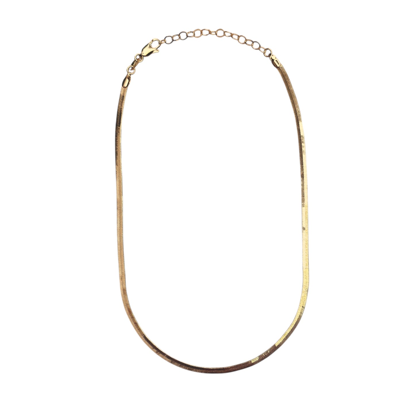 3mm Herringbone Chain 18k Gold Filled Necklace