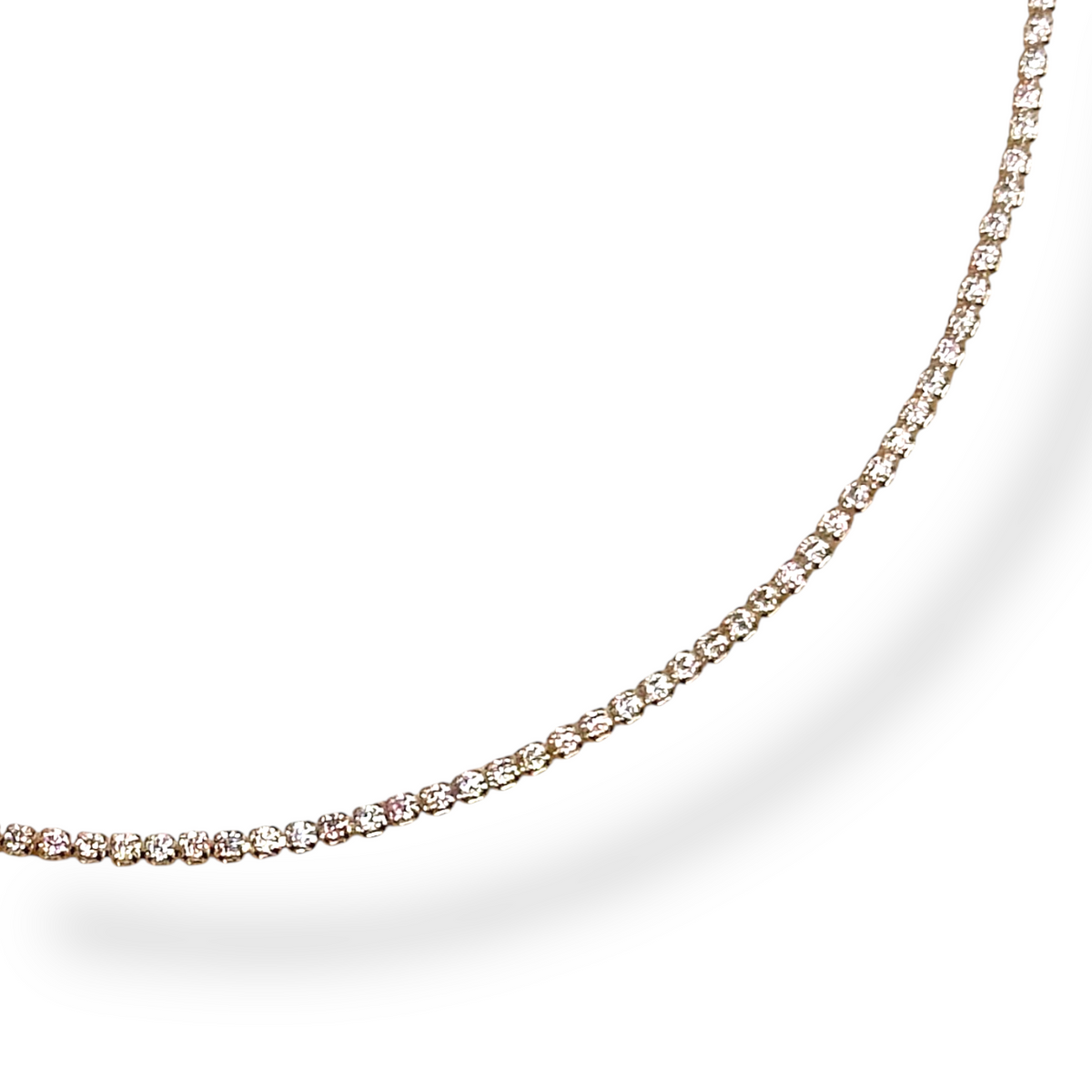 Clear CZ 1.2mm Riviera Bracelet in 18K gold-filled, view 4