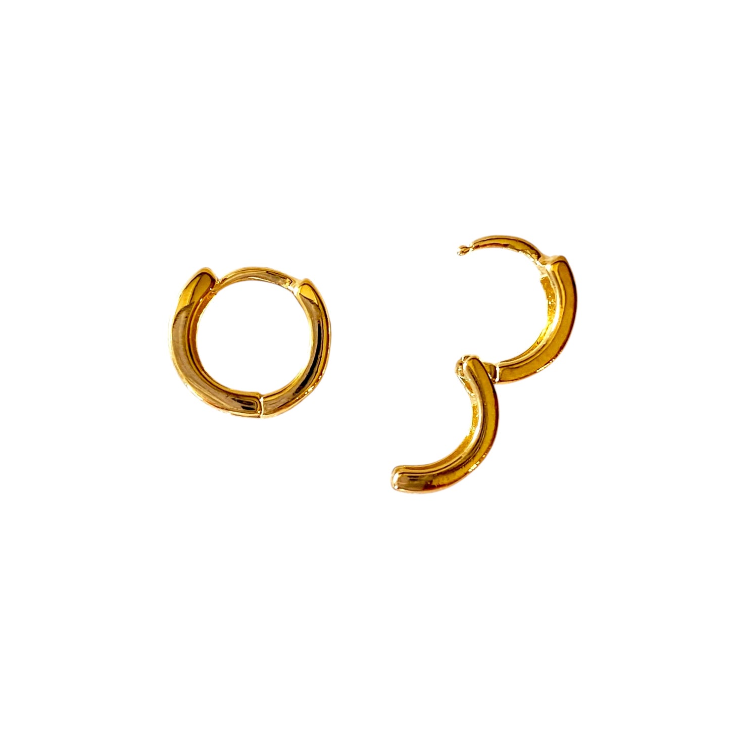 7mm Wide Huggie Hoop 18K Gold Filled Earrings