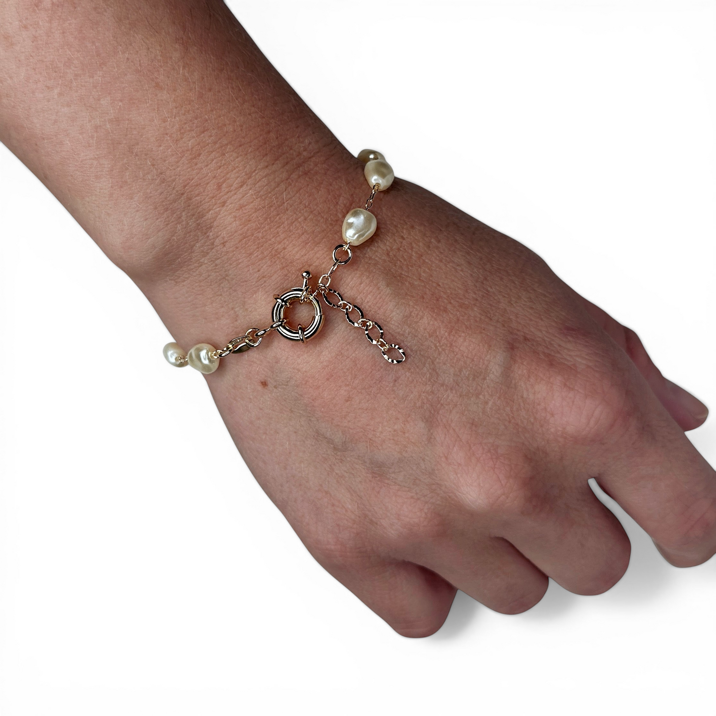 Baroque Pearl Chain 18K Gold Filled Bracelet