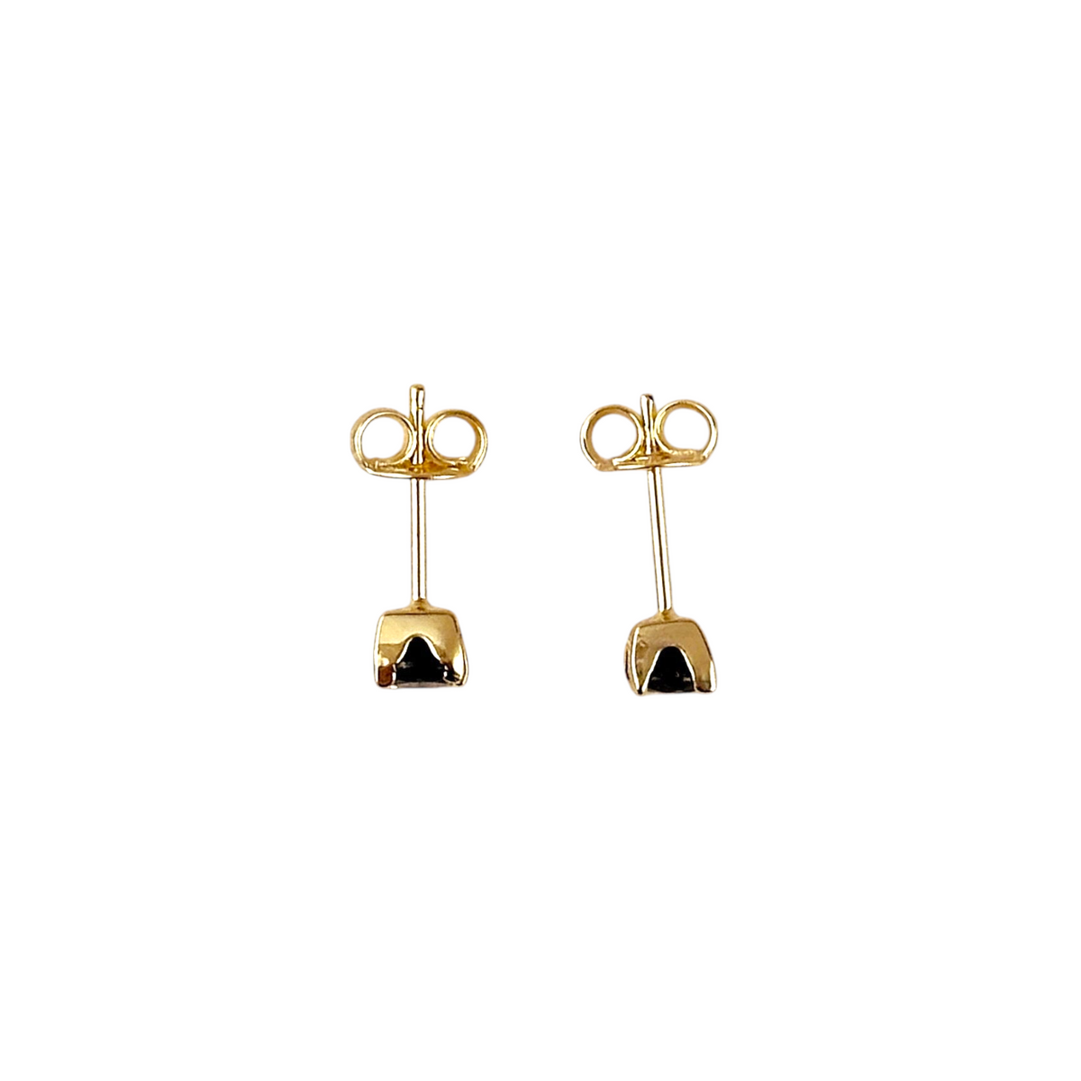 Solitaire Colored CZ 4mm Stud Earrings in 18K gold-filled, view 12