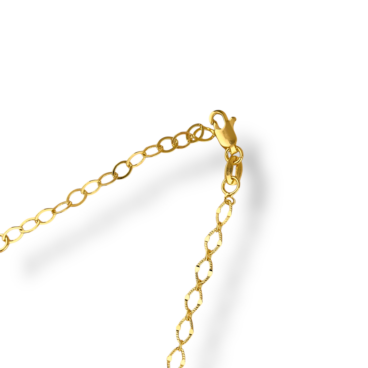 Diamond Cut Marquise Link Chain Necklace in 18K gold-filled, view 3