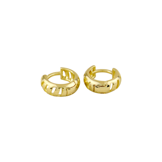 12mm Ribbon Huggie 18K Gold Filled Hoop Earrings
