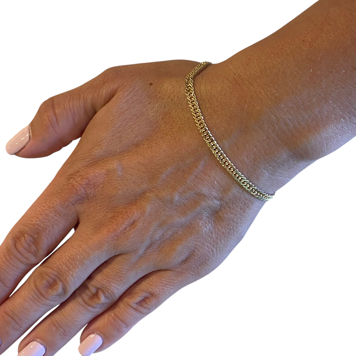 4mm Double Curb Chain 18k Gold Filled Bracelet