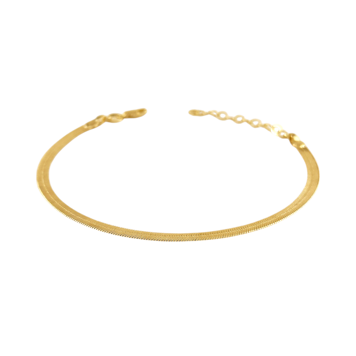 Herringbone Chain 4mm Anklet in 18K gold-filled, view 2