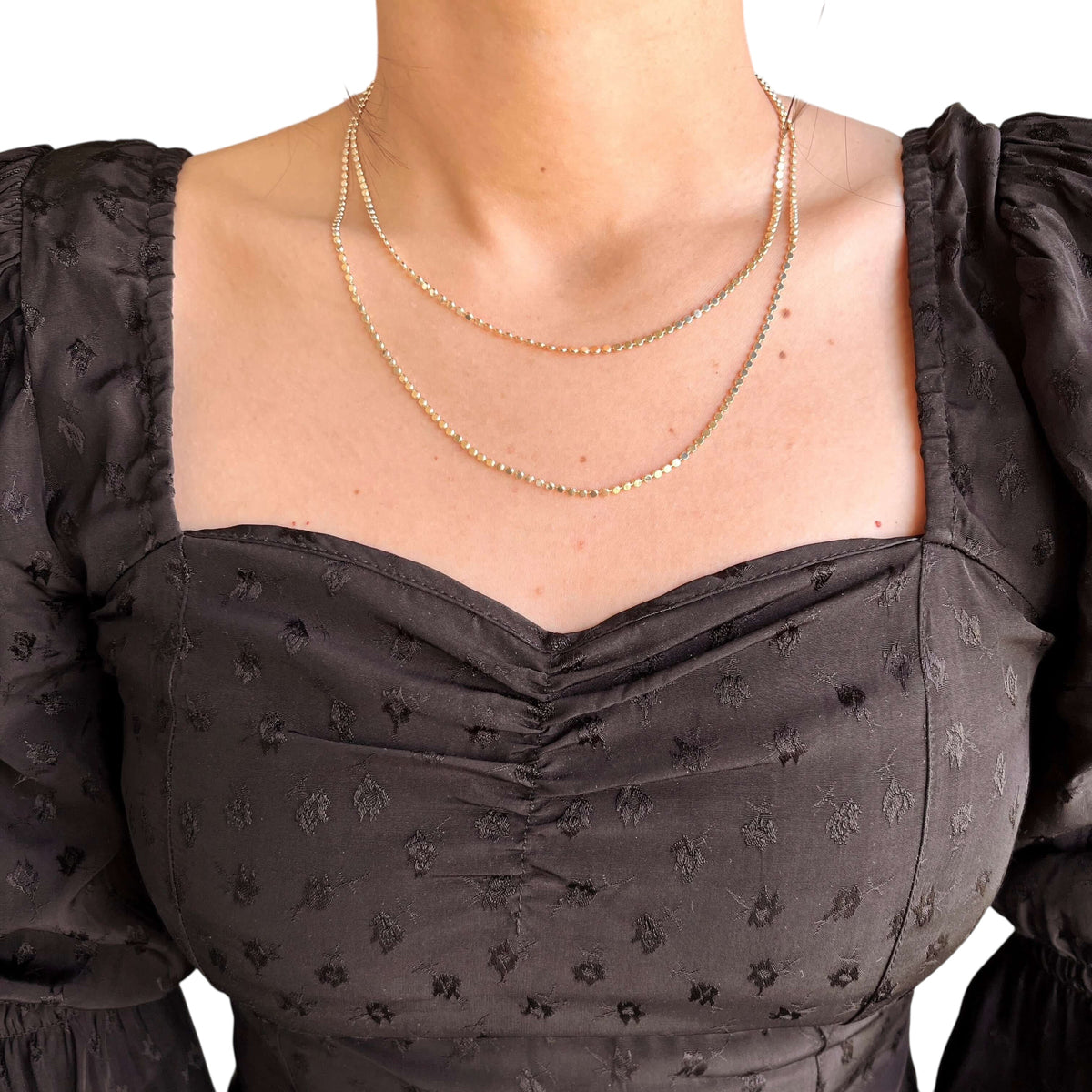 Dotted Chain 2mm Necklace in 18K gold-filled, view 5