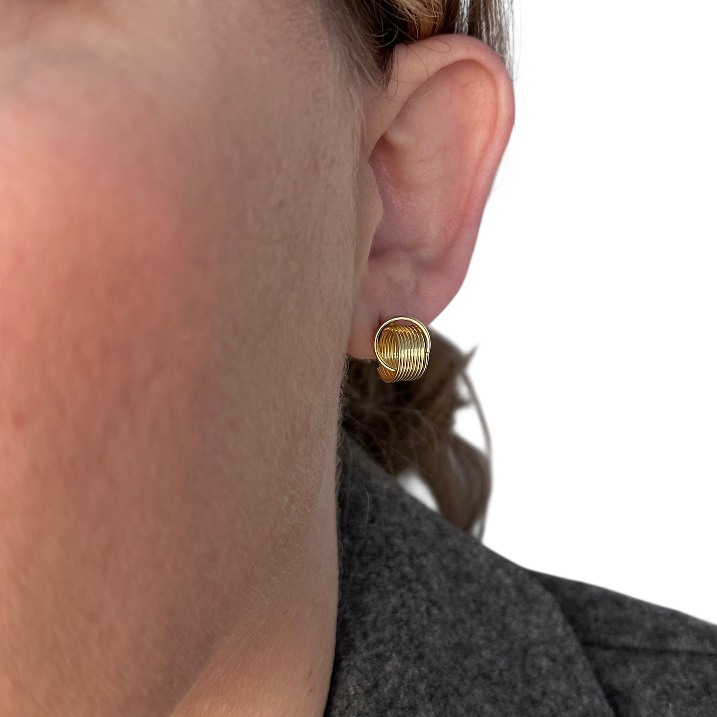 10mm Love Knot Stud 18k Gold Filled Earrings