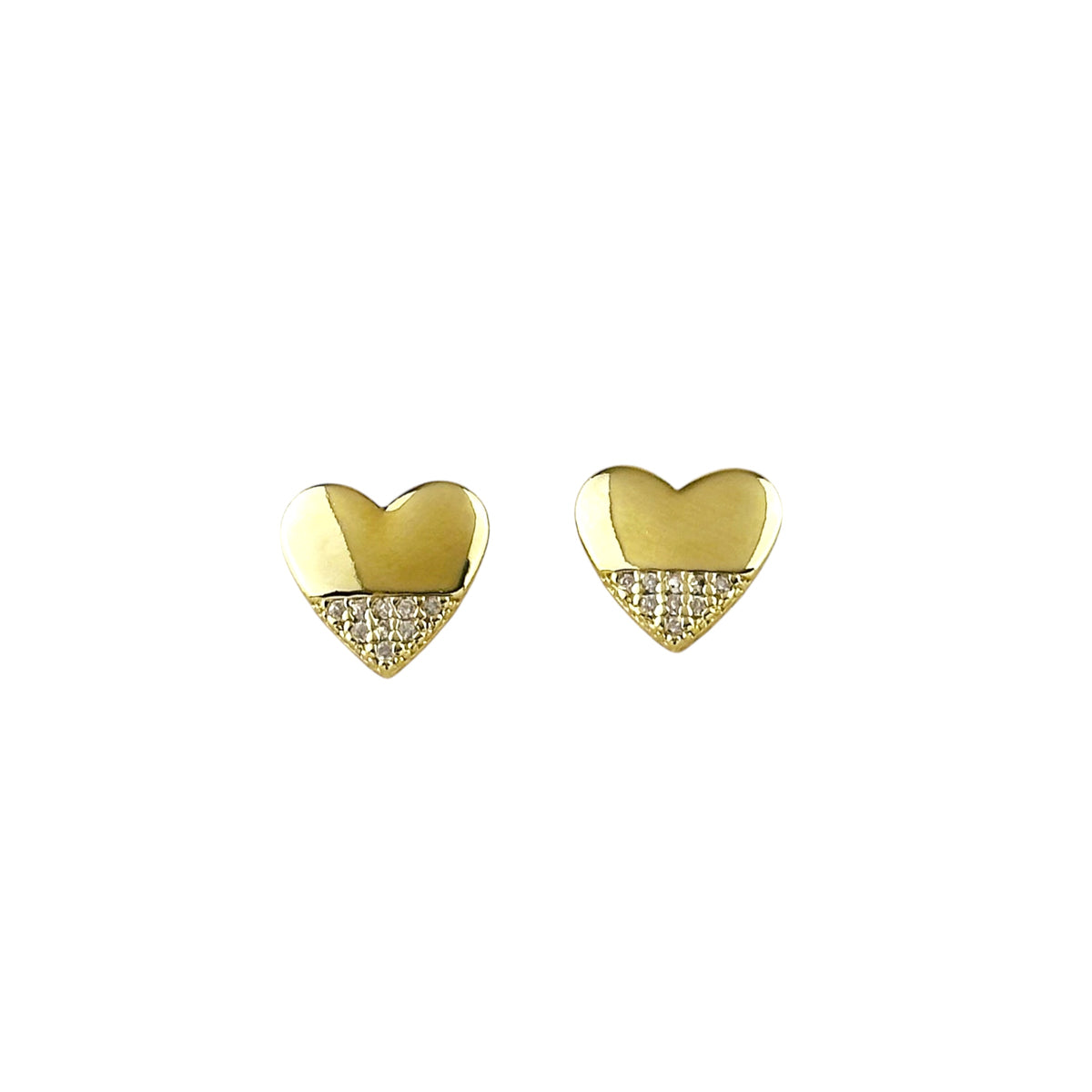 Heart CZ 12mm Stud Earrings in 18K gold-filled