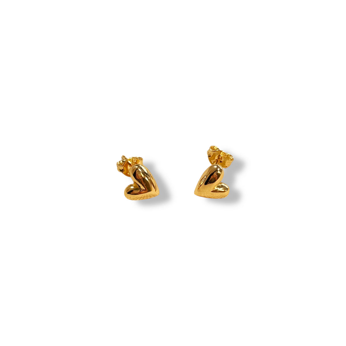 Asymmetric Heart 8mm Stud Earrings in 18K gold-filled, view 2