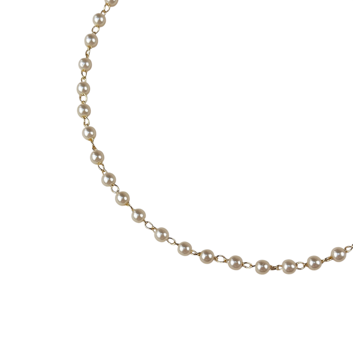 Pearl Choker 3mm Necklace in 18K gold-filled, view 4