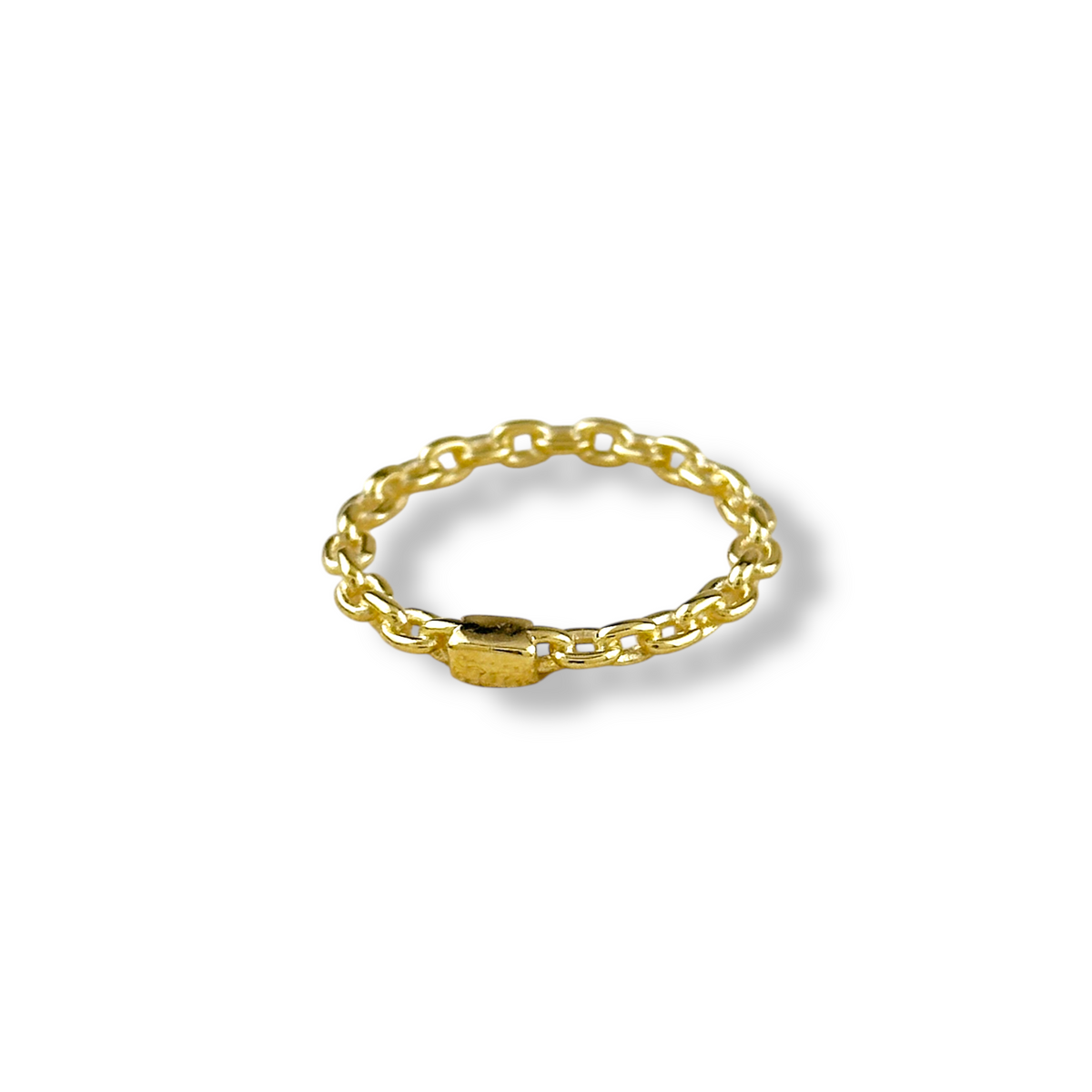 Cable Link Chain Band Ring in 18K gold-filled