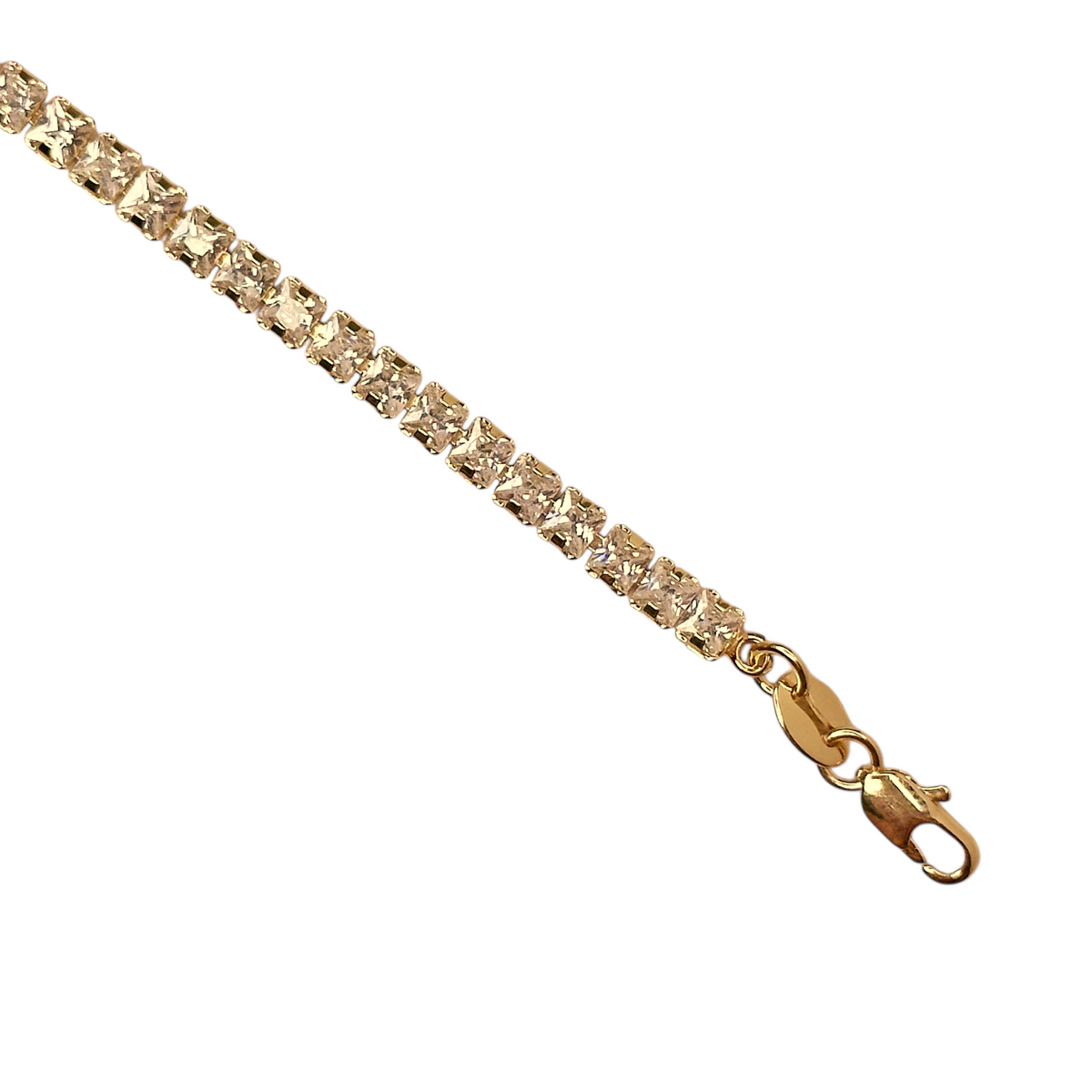 Clear CZ 3mm Riviera Necklace in 18K gold-filled, view 5
