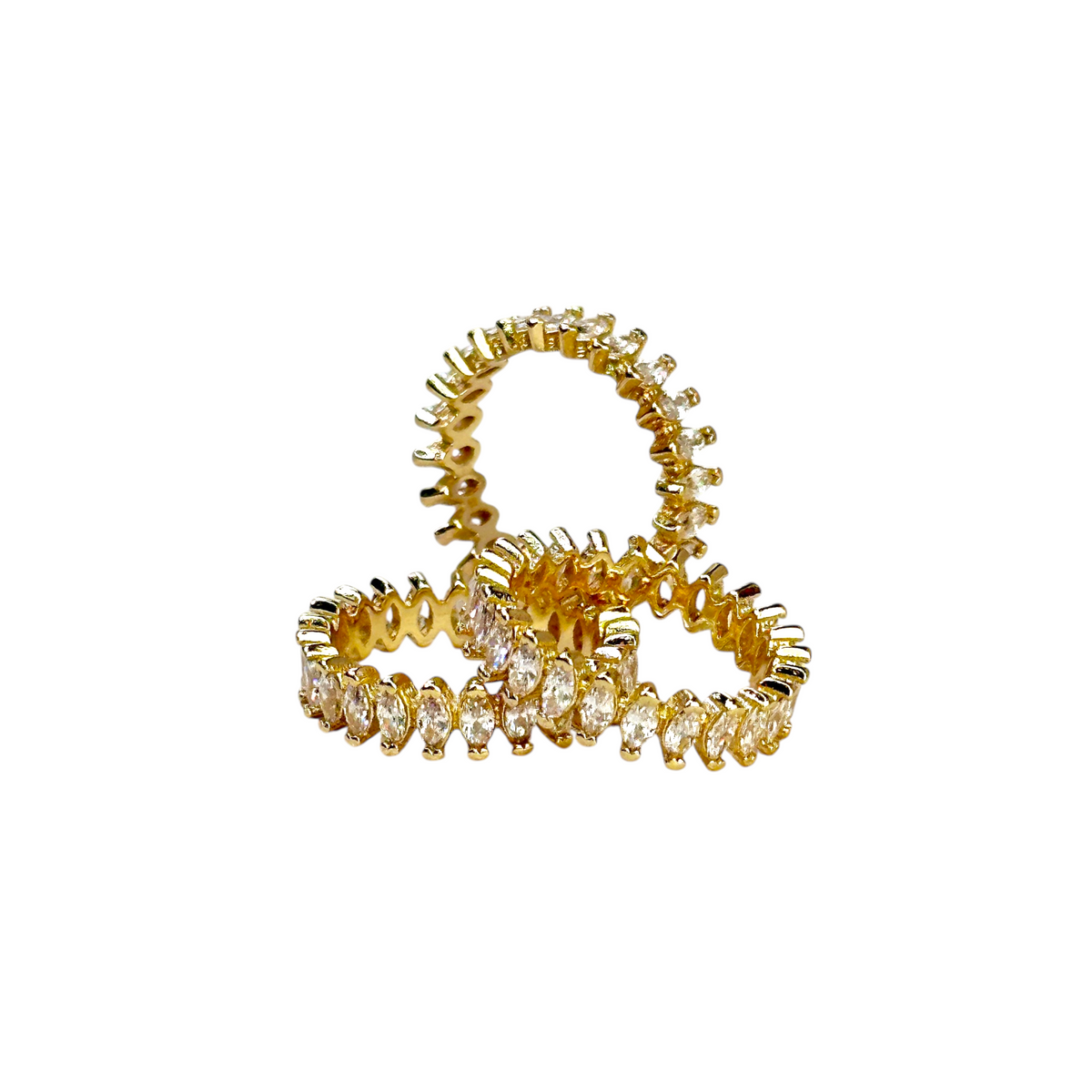 Marquise CZ Eternity Band Ring in 18K gold-filled, view 6