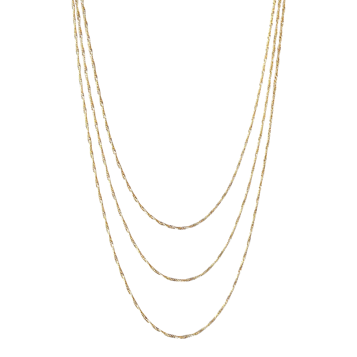 Singapore Chain 1.3mm Necklace in 18K gold-filled