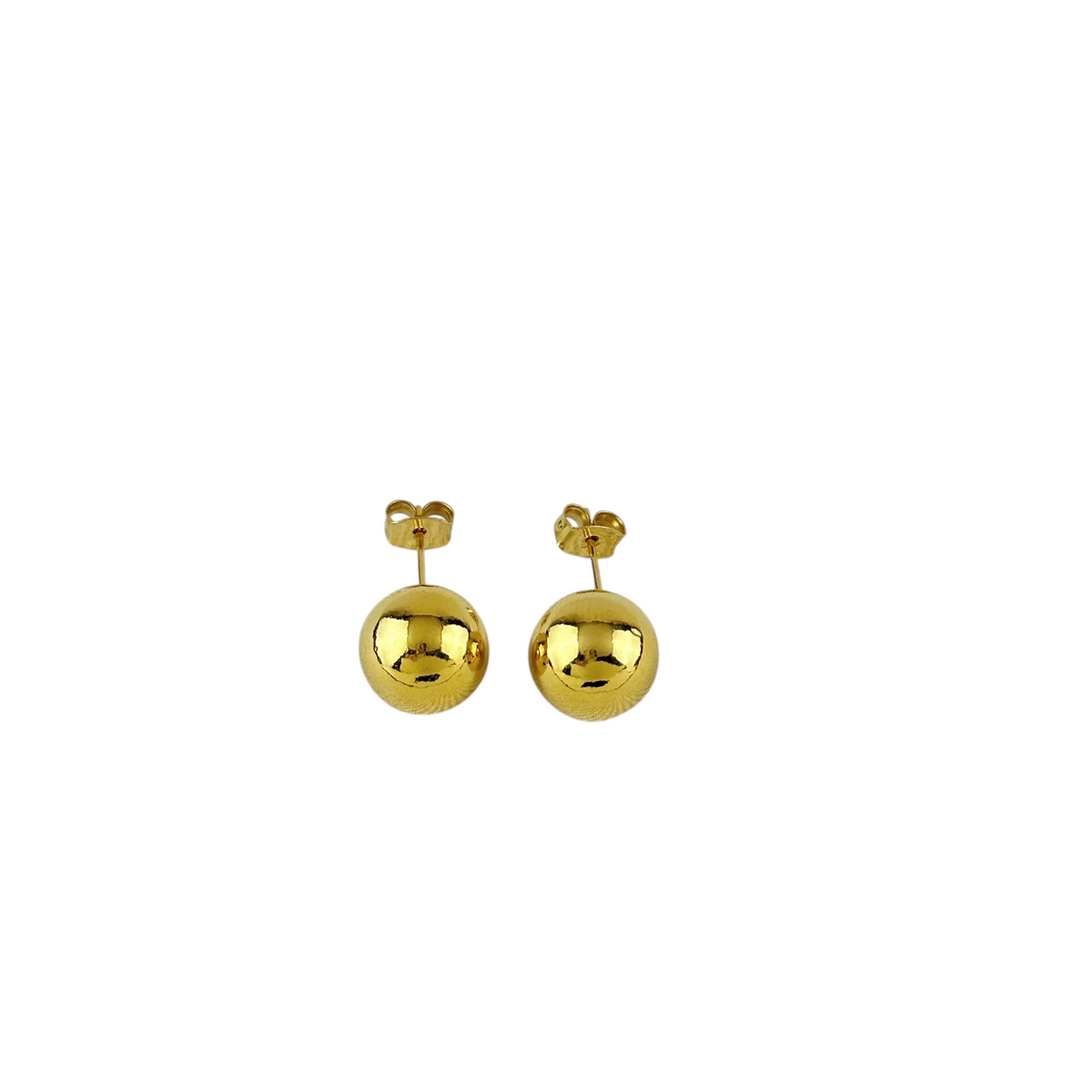Ball 12mm Stud Earrings in 18K gold-filled, view 2