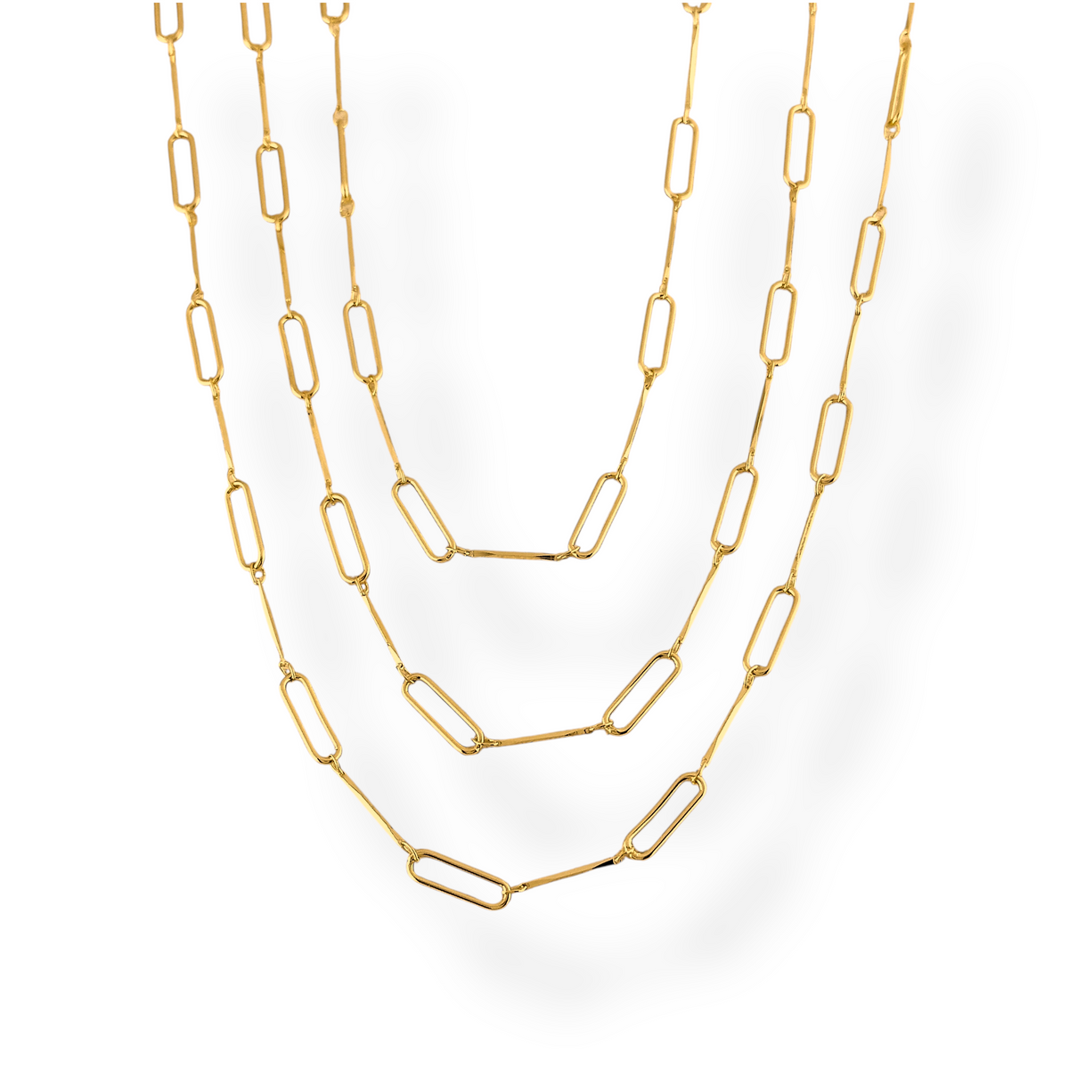 Paperclip Bar Link Chain Necklace in 18K gold-filled