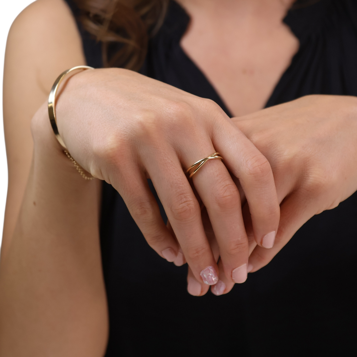 Crossover Ring in 18K gold-filled, view 3
