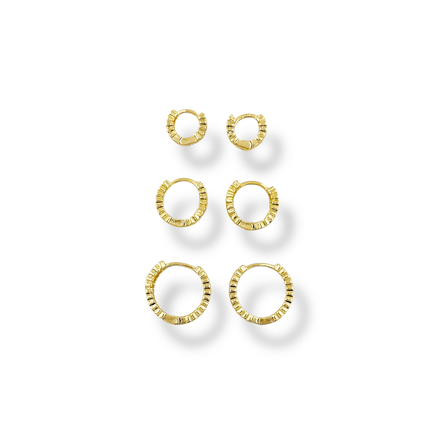 Twin Hearts Huggie Hoop 18k Gold Filled Earrings