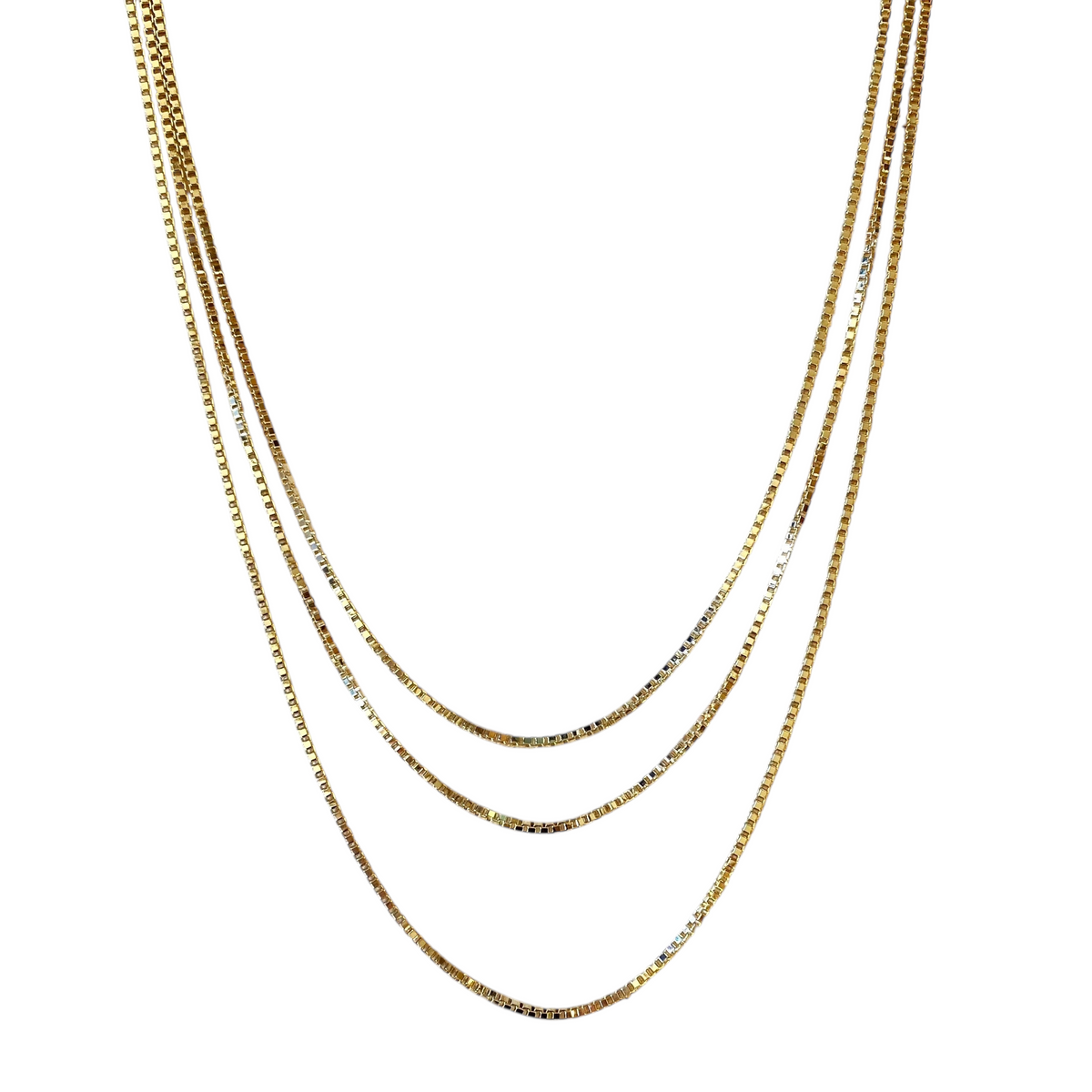 Box Chain 2mm Necklace in 18K gold-filled