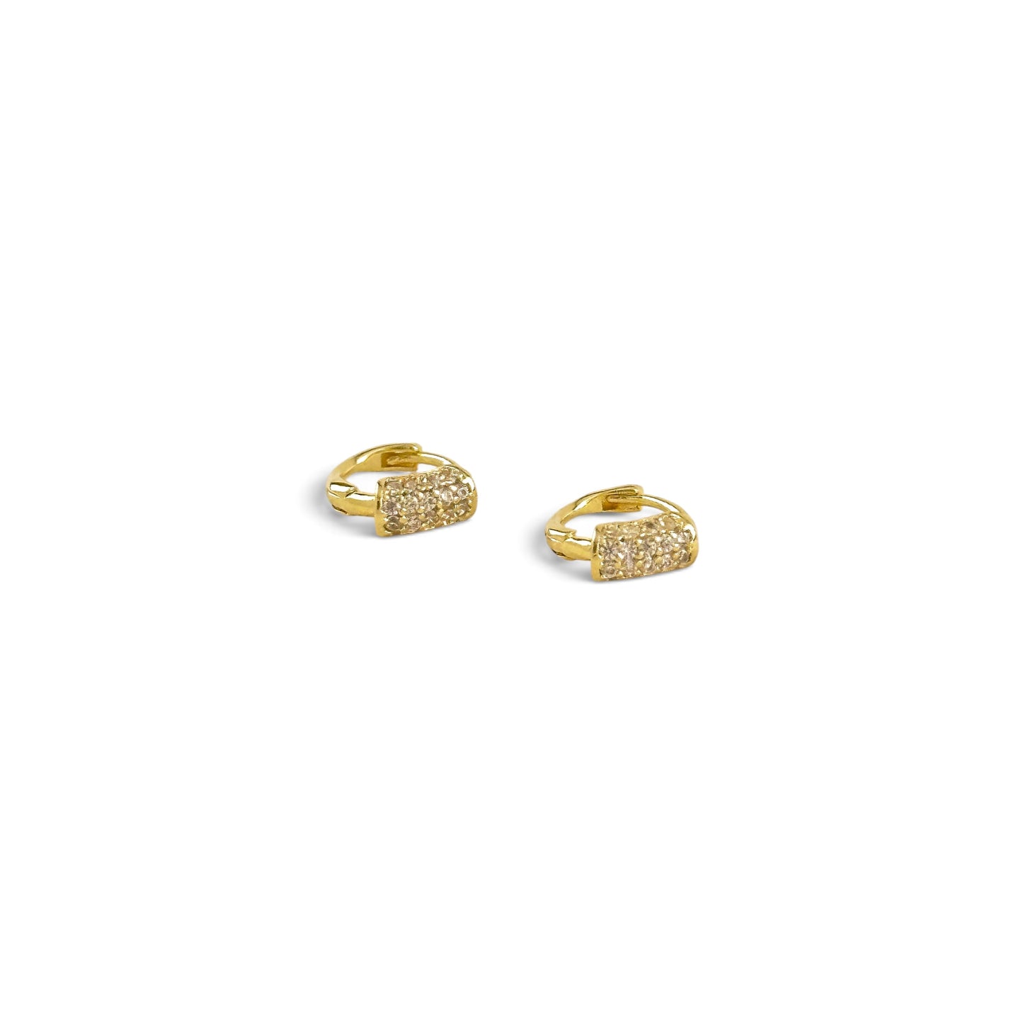 Petite CZ 8mm 18K Gold Filled Huggie Earrings