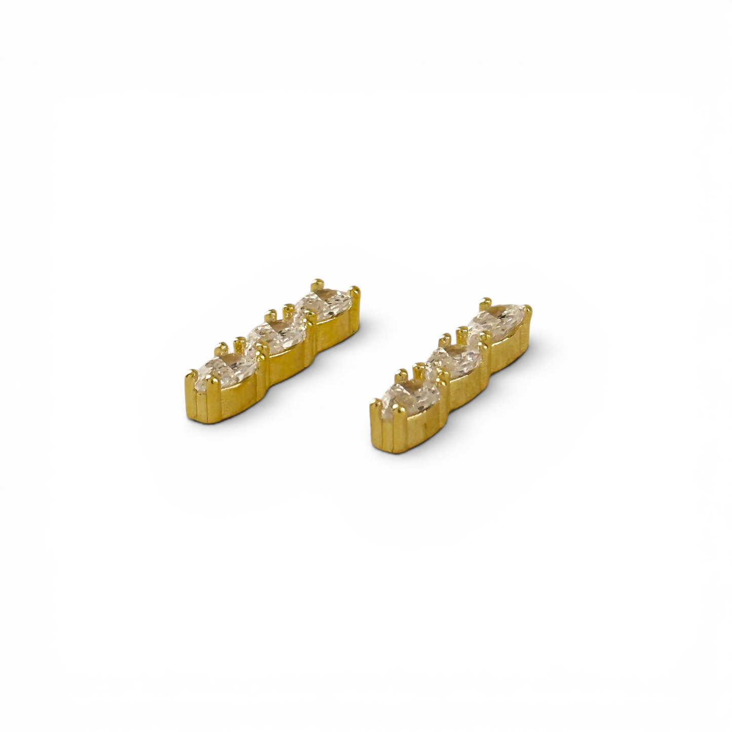 24mm Triple CZ Drop 18K Gold Filled Earrings