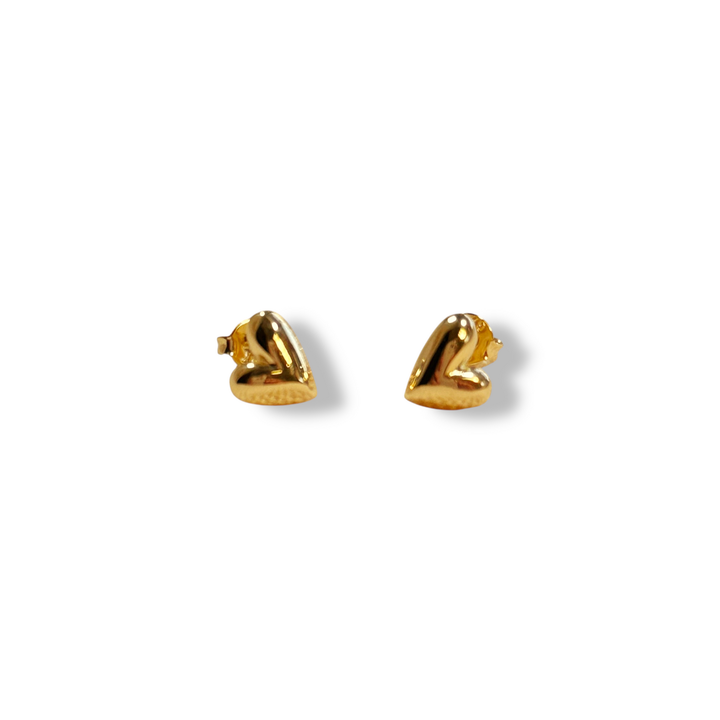 8mm Asymmetric Heart Stud 18K Gold Filled Earrings