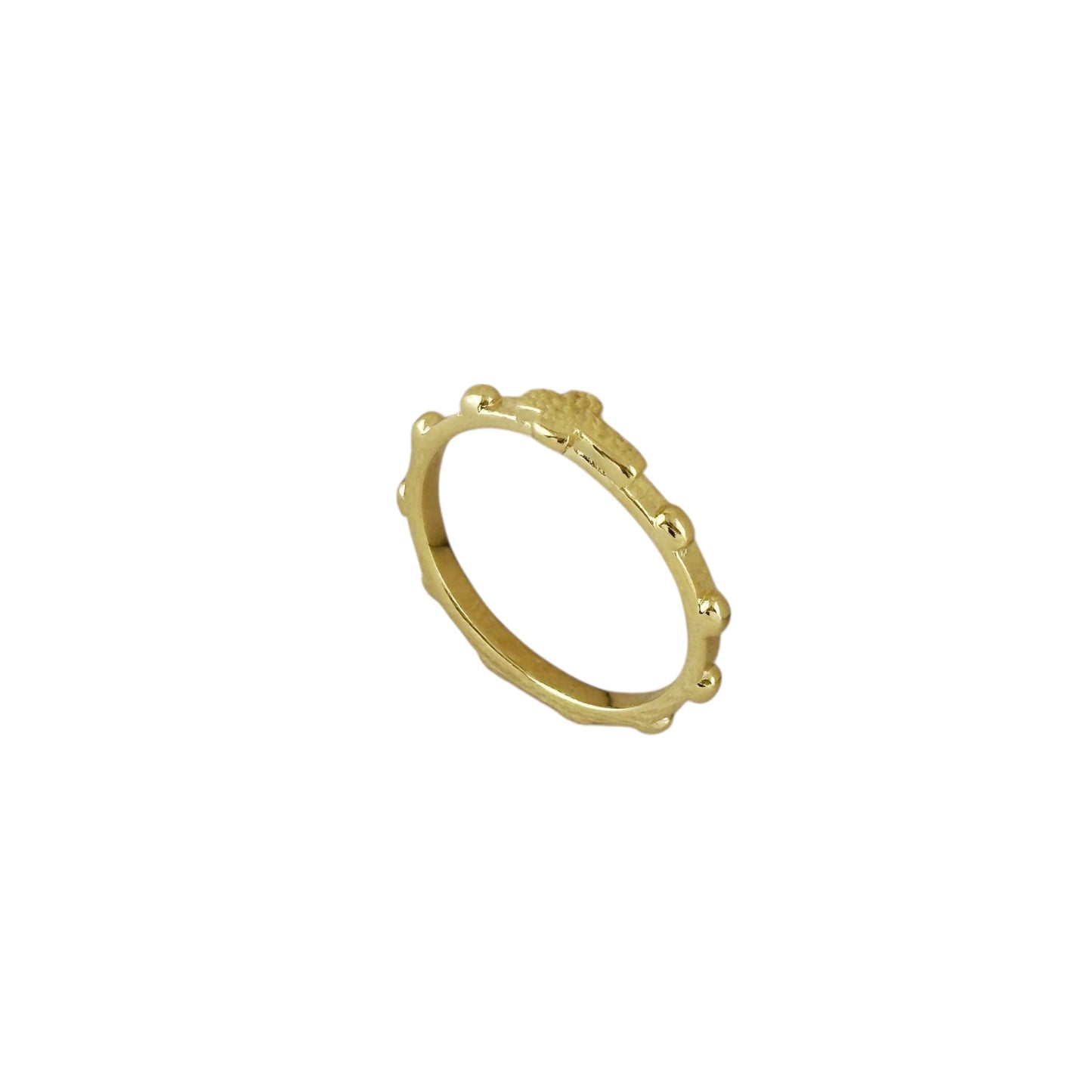 Prayer Beaded Band 18k Gold Filled Ring