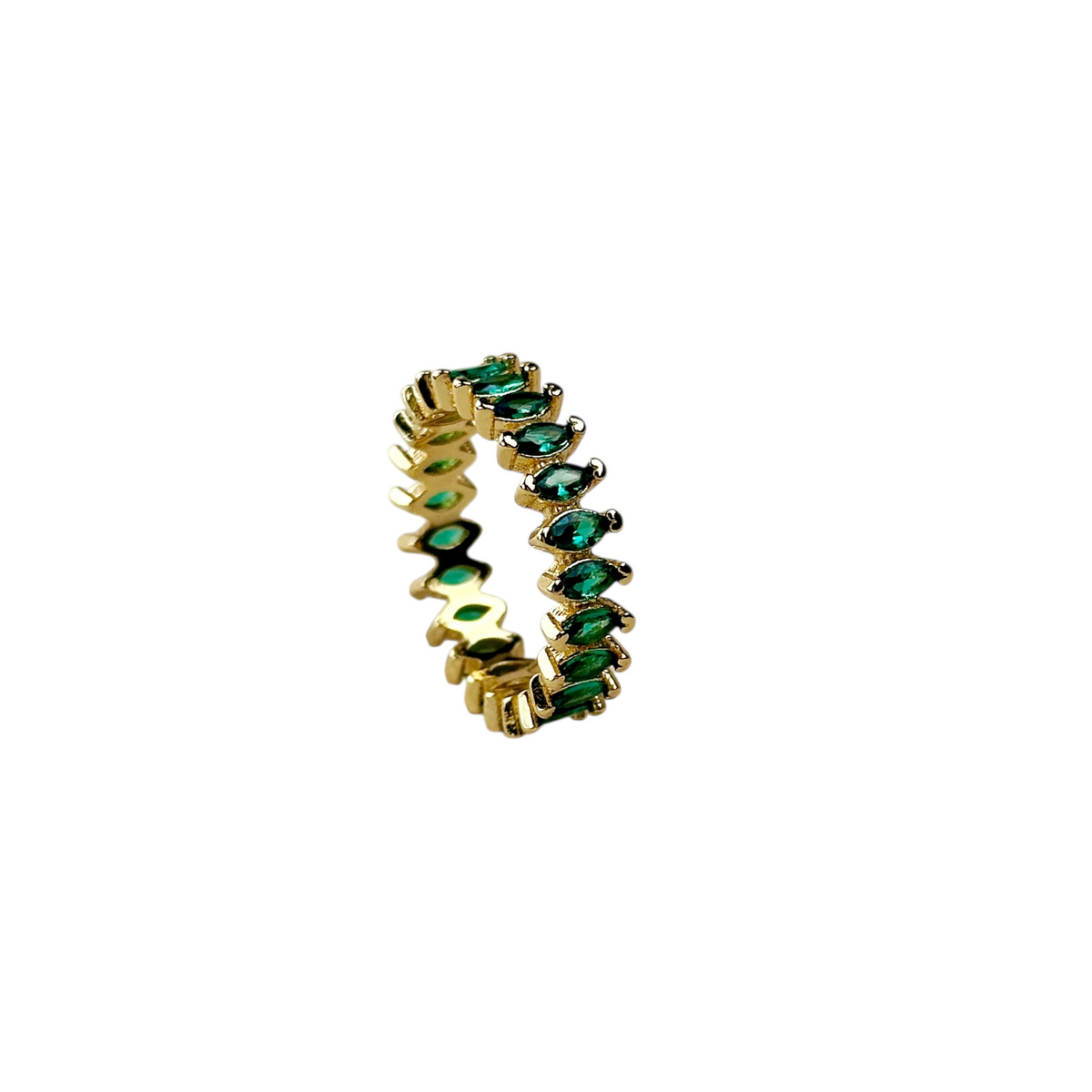 Marquise CZ Eternity Band Ring in 18K gold-filled, view 8