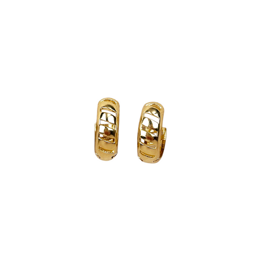 Ribbon Huggie 14mm 18K Gold Filled Hoop Earrings
