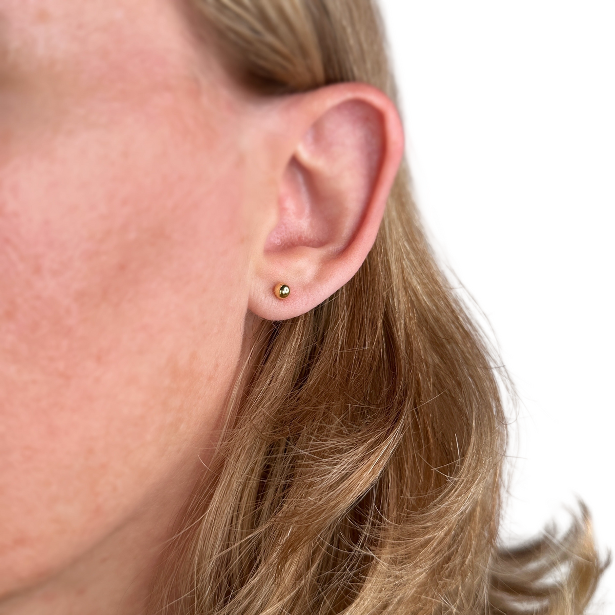 Ball Stud Earrings in 18K gold-filled, view 5