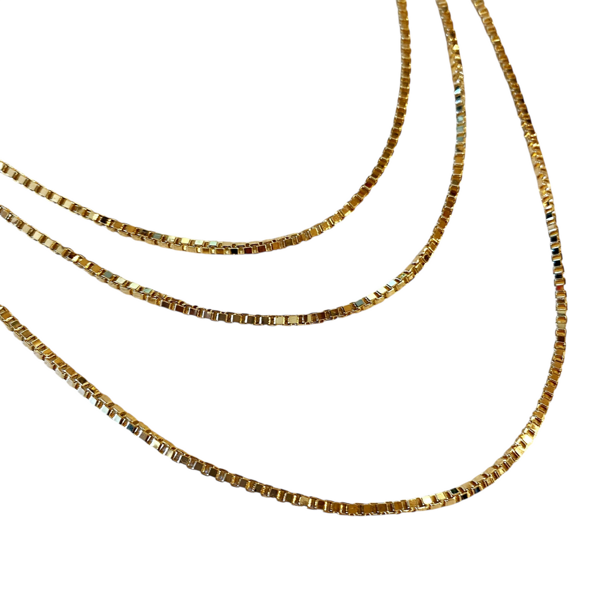 Box Chain 2mm Necklace in 18K gold-filled, view 4
