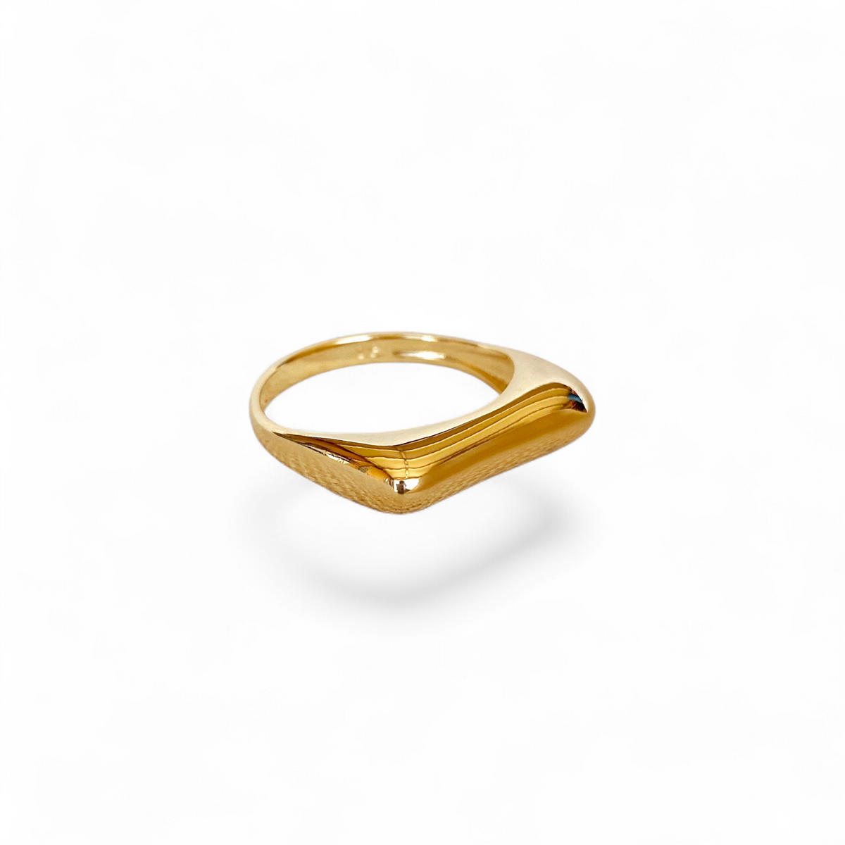 Asymmetric Garnet Ring in 18K gold-filled, view 2