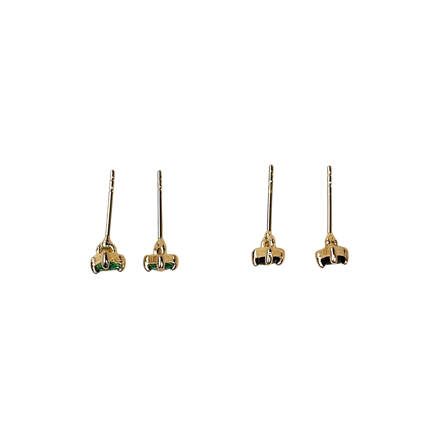 Solitaire Triangle CZ 4mm 18K Gold Filled Stud Earrings