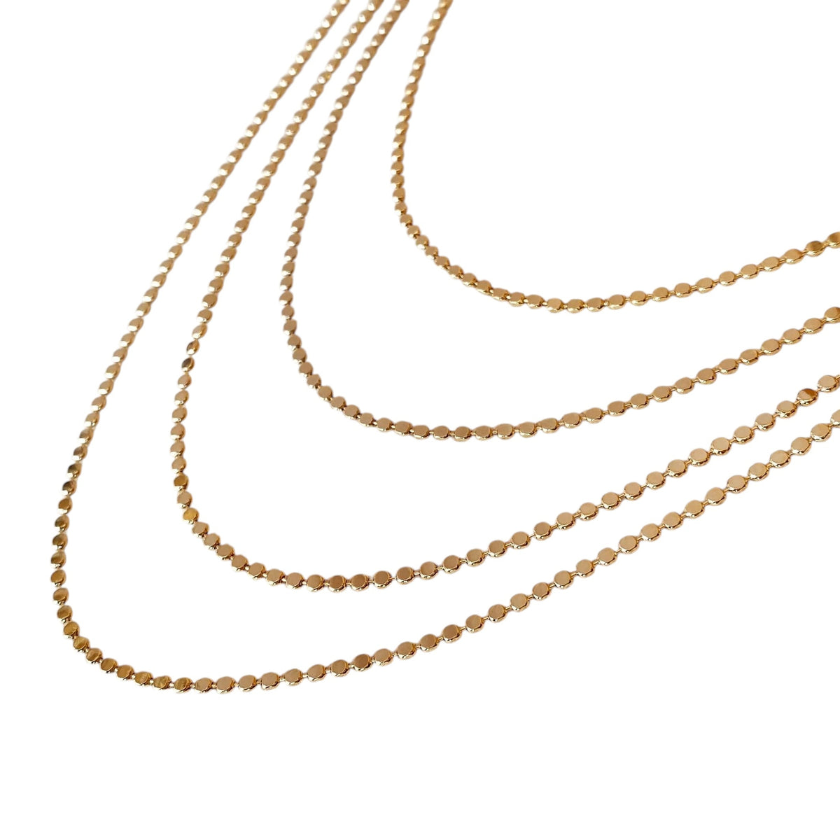 Dotted Chain 2mm Necklace in 18K gold-filled, view 4